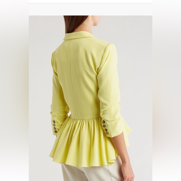 Cinq à Sept Kourtney Yuzu Yellow Peplum Blazer - Picture 3 of 8